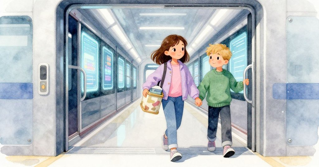 Viola踏入光亮數位走廊，新房間中充滿現代感，她堅定前行，Dale緊跟其後展現默契合作。