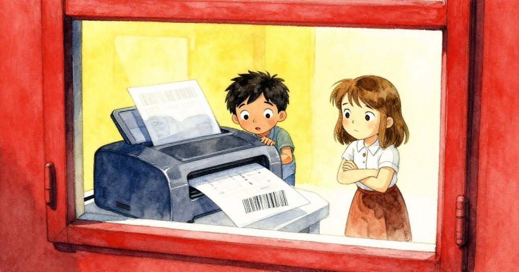 透過玻璃反射看藥局內部,Fraser與Hazel映影隱現,破碎條碼神秘浮現,現場充滿懸疑氣息。