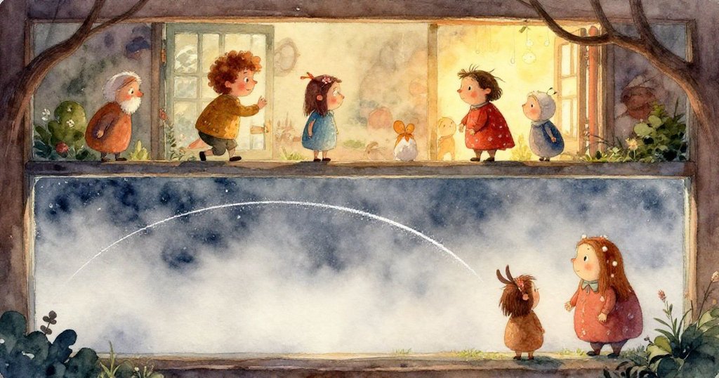 Hazel凝視玻璃上水流與窗台交會的瞬間，專注神情與細膩光影定格了美麗變化。