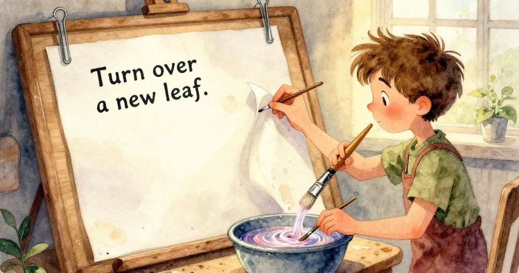 Iris凝視刷尖和色料杯，眼中滿是好奇與專注，展示繪畫細節與情感發展的瞬間。