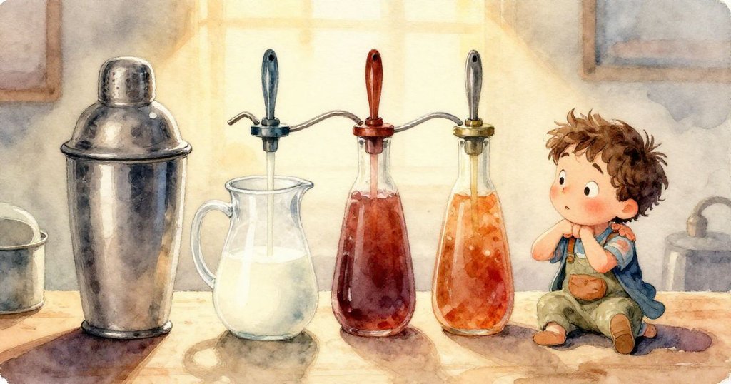 近距離展現冰茶攪拌過程,Keane使用木杓拌勻流動茶液,浮動薄荷葉散發清新香氣,細節生動。