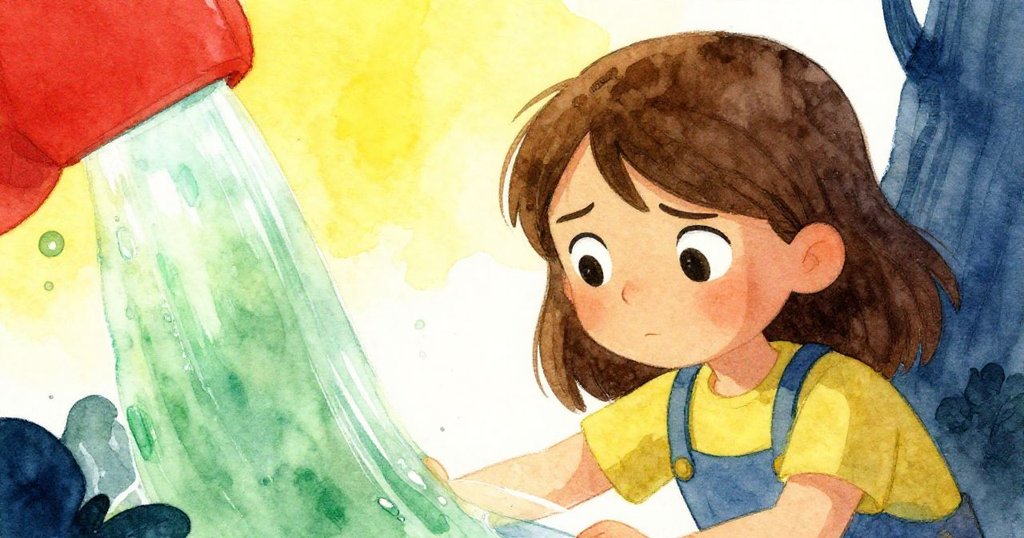 特寫蒂絲專注的臉龐,眼神堅定,背景中淡淡的油漆痕跡與光影交錯映出情感波動。