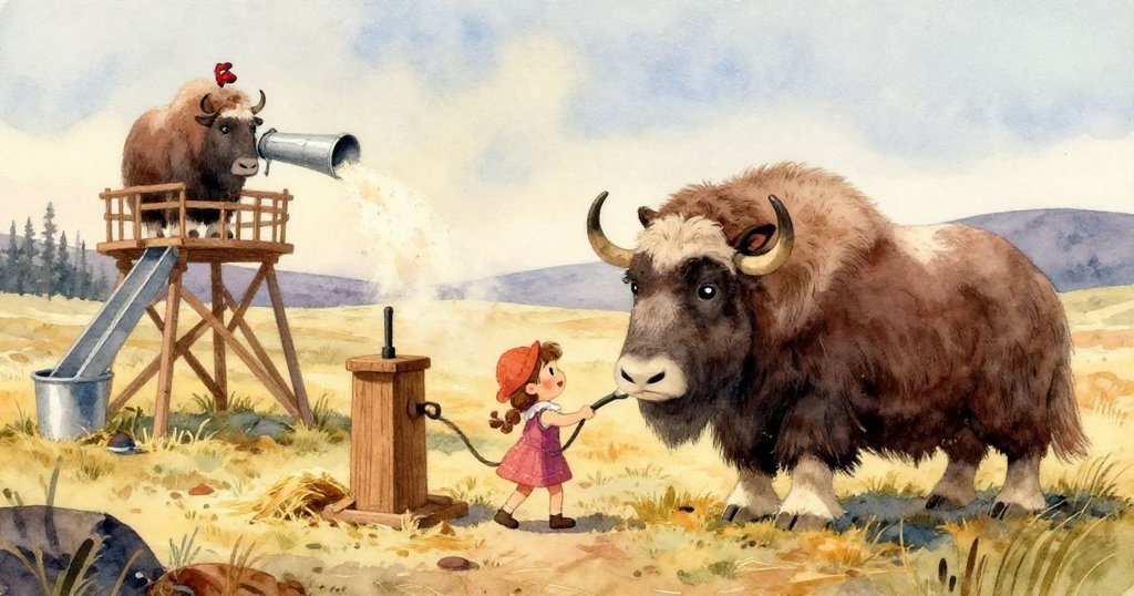 金黃色小方塊沿金屬槽迅速滑動，空織籃搖曳於戶外機械區，展現動態互動與溫暖景緻。