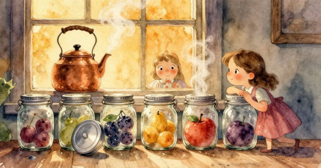 凱小心扭動歪斜銀蓋，手上沾滿糖漿，神情專注，展現初步烹飪過程中的決心與細心。