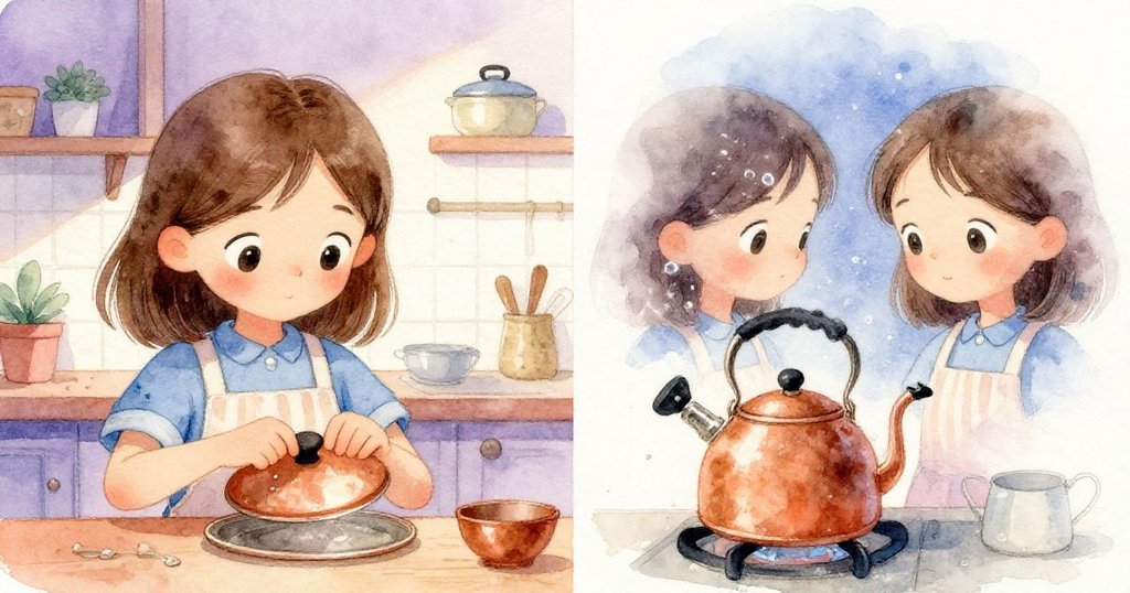 凱聚精會神扭動銀蓋，其倒影中呈現幻想與現實交織，展開複雜內心情感的畫面。