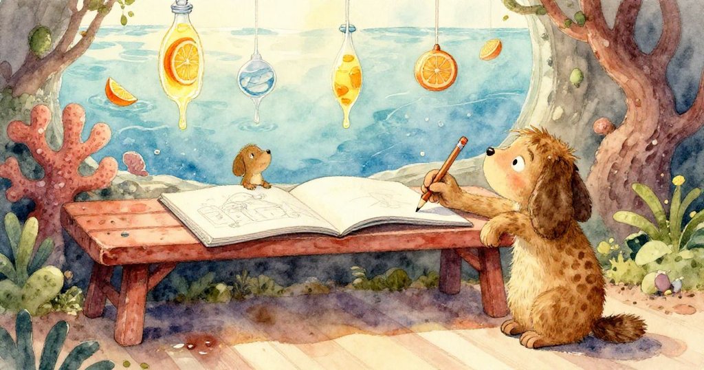 隨著支撐石滾動砰響，儀器甩開，年幼訪客滿含驚喜表情，動態線條展現連續運動。