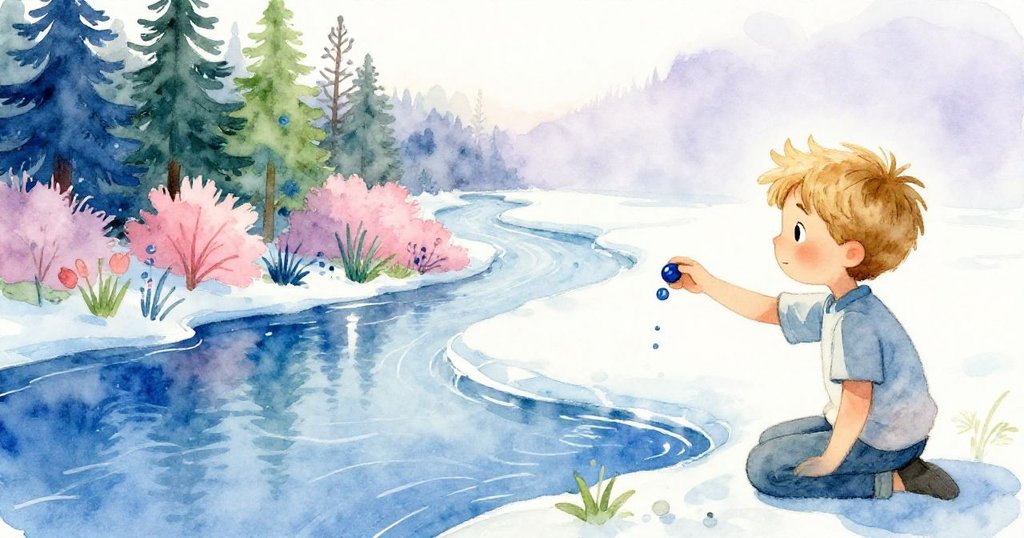 Silas釋放最後一滴藍色,畫作下方展現光滑冰河,他滿懷希望面向新境界,故事圓滿收尾。