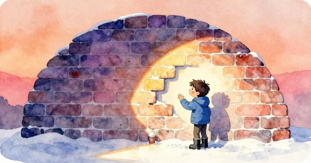 夢幻現實交錯中，奧托驚訝地觀察牆角變化，實感與想像交融散發神秘光芒。