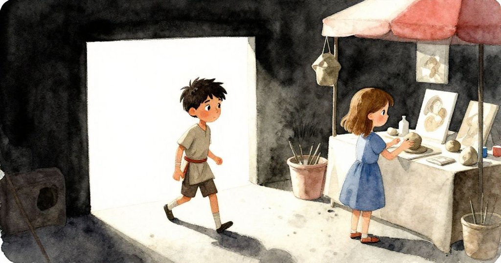 Xander邁向開放廣場，Fleur重新投入創作，市場喧囂漸退，呈現團聚與舒緩的喜悅情緒。