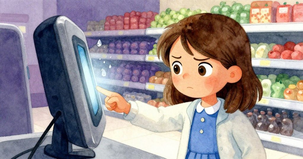 凱拉專注地用拇指以外的手指按壓濕滑傳感器,神情堅定,細節刻畫出面對挑戰的一刻。