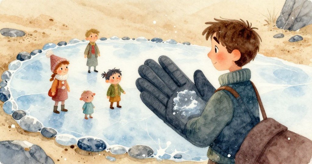 公園隱蔽角落中，老長椅旁堆放著整齊綁好的木枝碎片，晨光下透露出藝術與社區互助的溫暖故事。