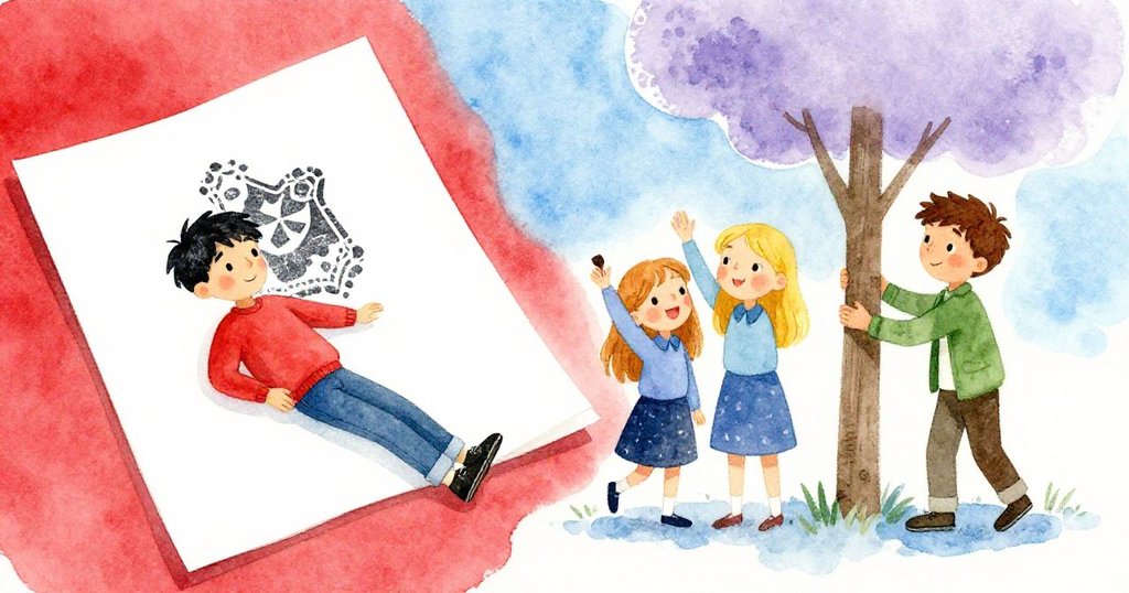 York、Frida與Gareth共同見證完成印章,畫面充滿平靜與創意,三人動作各異呈現成功與未來可能性。