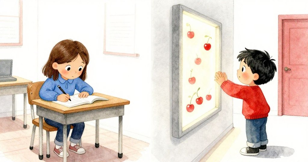 分鏡呈現Dina認真記錄數字時，Ronan在走廊上輕觸發光號碼牆面，兩景對比卻又相互呼應。