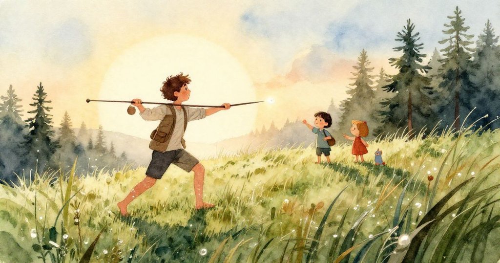 Forrest專注地在木椅上調整紙飛機，用尺子和迴紋針精心修改，展現認真與創造力，細節豐富。