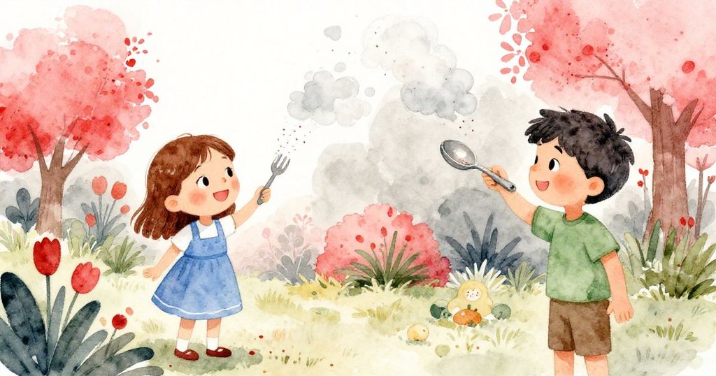 Wade在老舊圍欄旁用湯匙釋放出胡椒雲，Bea微笑觀看，兩人互動洋溢著喜悅，劇情達到高潮。