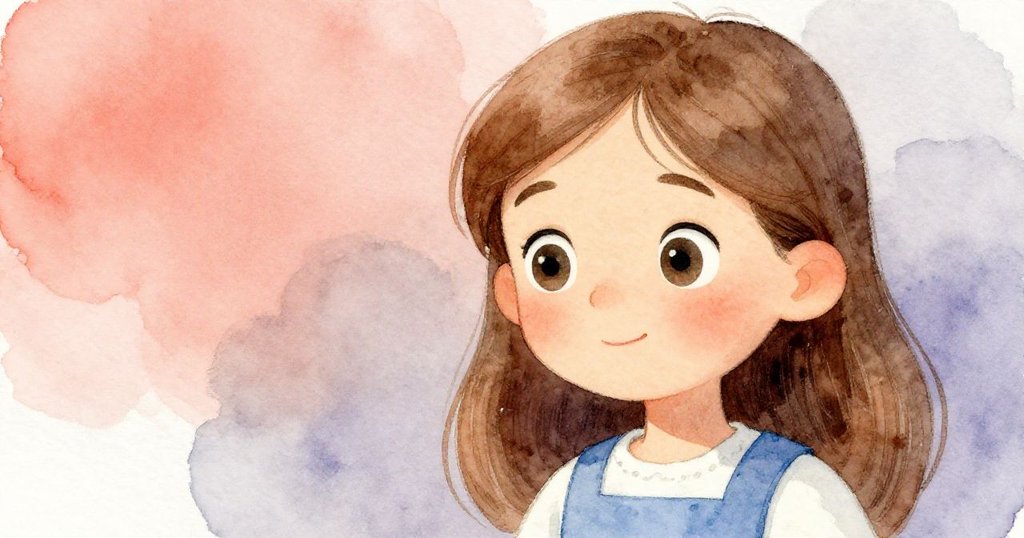 Gwen面部特寫展現專注與喜悅，柔和光線映襯背景中的白布，臉上流露期待感。