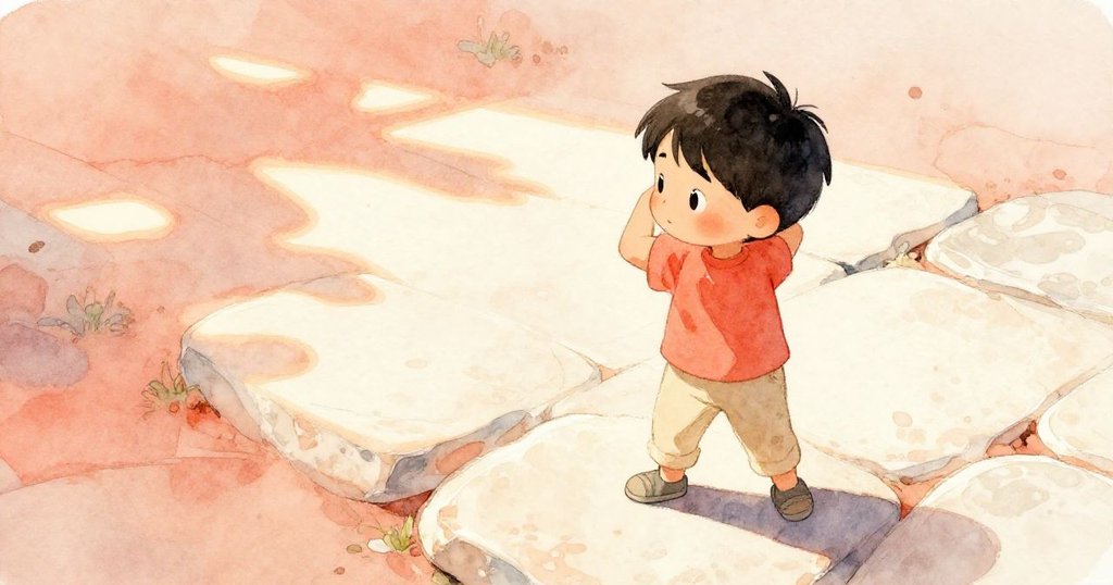 贊德隨著太陽升高調整姿勢,讓日光與陰影交錯映在旗石上,他聚精會神捕捉變化瞬間,情感活躍。