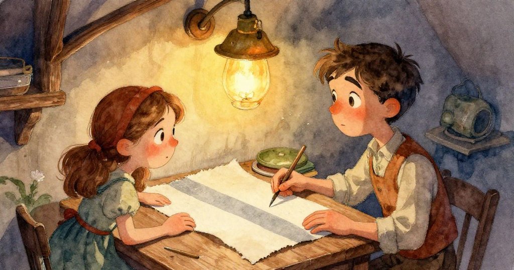 低角度展現小珠子在金屬面上滾動，撞擊刷子後彈向掃把，歡樂動感推動故事情節。