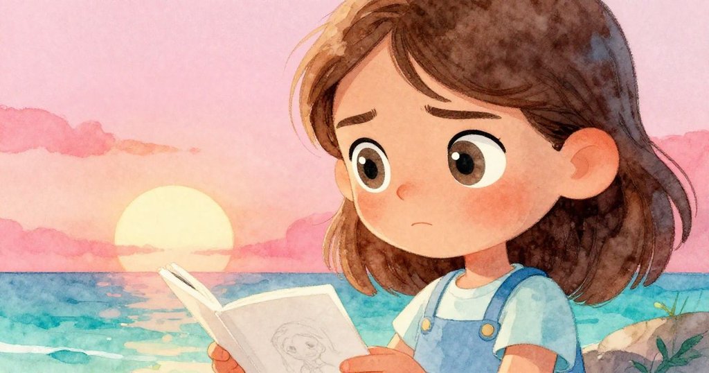 Dina專注眼神充滿陽光反射，眼中略帶堅定與輕微疲憊，細節豐富，展現創作瞬間的緊張與期待。