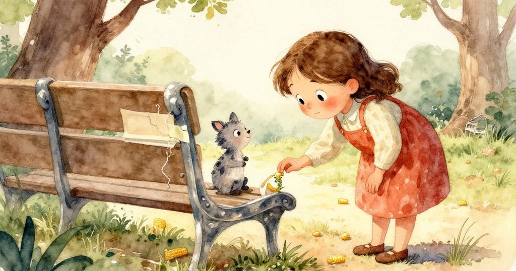 Opal在微涼秋風中伸手撫平輕舞的彩線和落葉，露珠草地與動感元素交織，充滿自然韻律。