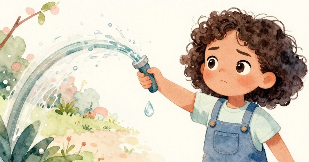 雅拉手上水滴中映出堅毅的神情，噴水動作捕捉到了水花四濺與挑戰精神。