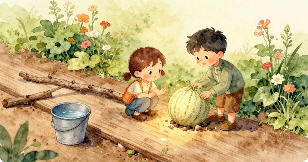 石塊微移現出閃光水溝,銀亮小甲蟲緩步而至,庭園轉折處散發神秘魔幻光澤。