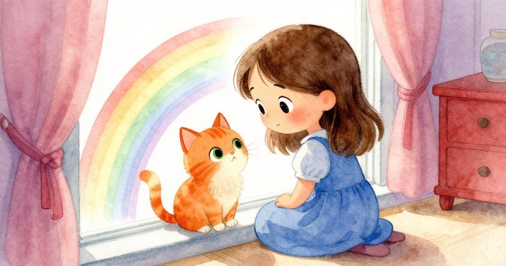 花拉與米洛共享室內彩帶和諧時刻,微笑中流露魔幻與溫暖情感,氛圍寧靜美好