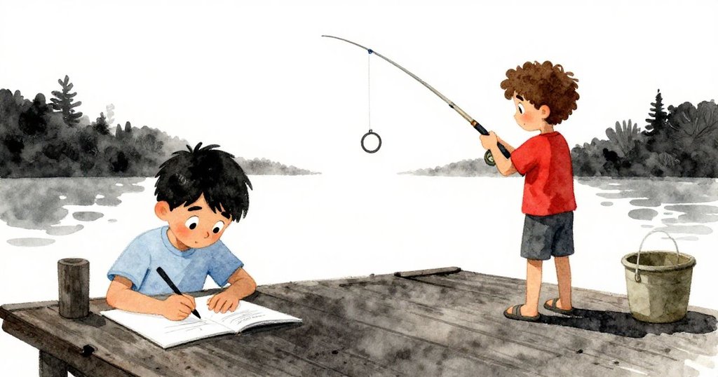 Miles和Cruz分別在停靠設備區一角,Miles繼續畫作,Cruz靜靜歸來,背景中餌桶暗環引發神秘思索。