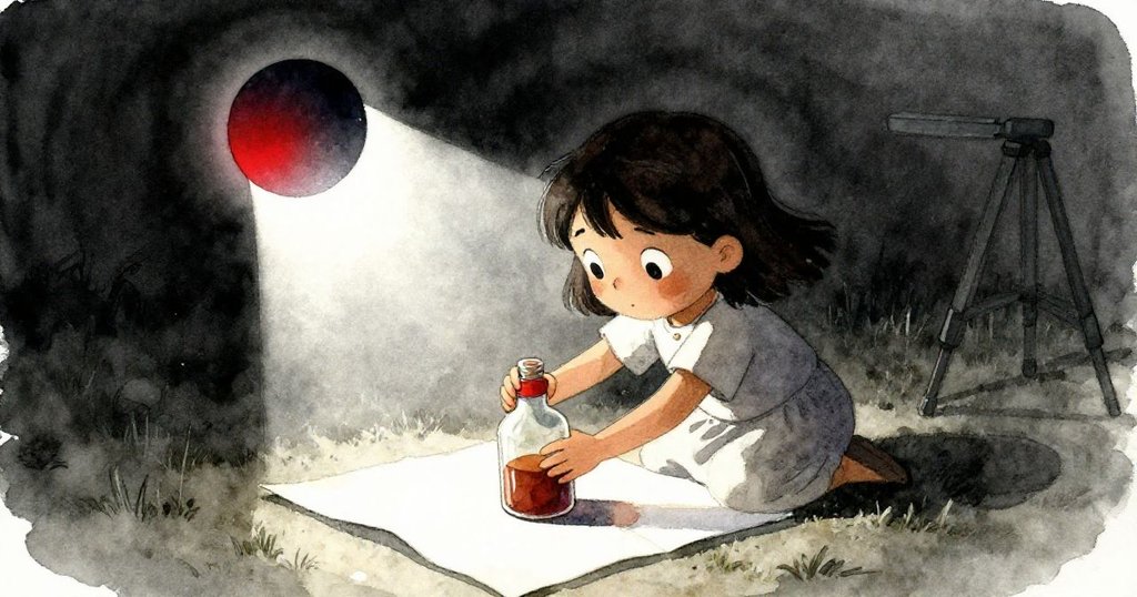 雅拉在戶外工作區用黏稠油漆瓶在紙上創造曲線,陽光與強烈陰影交織,她神情專注充滿決心