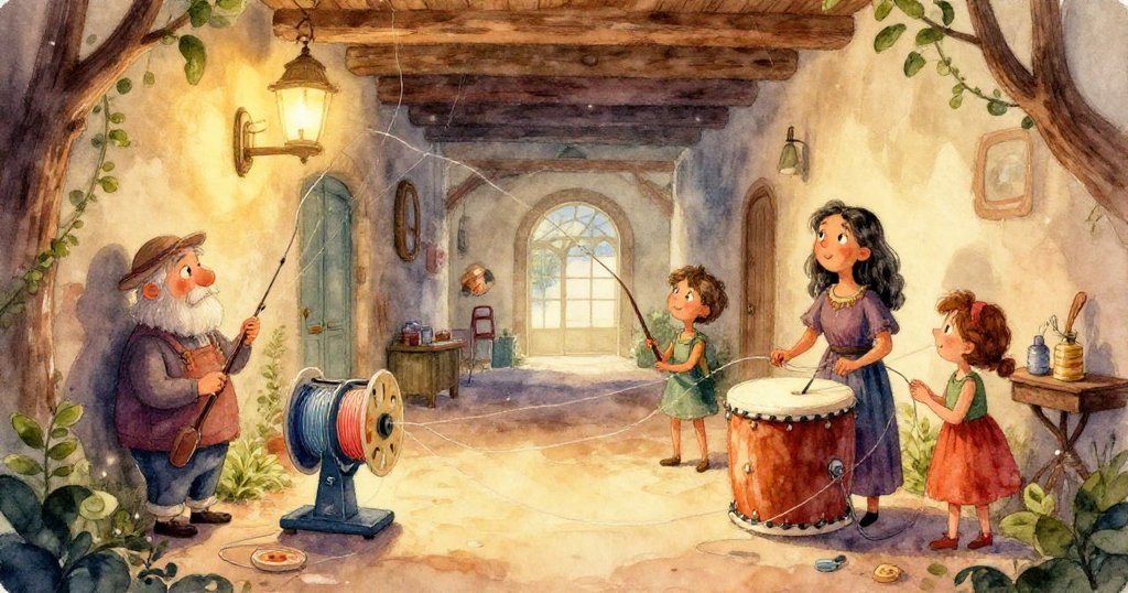 高潮前夕:從背後近拍見Zara雙手細緻解開捲軸中纏結的絲線,神情專注且顯示自然細節。