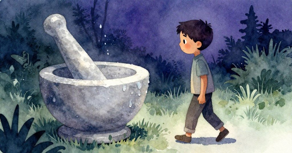 店內角落的石臼上覆滿露珠,釋放著甜美煙燻氣息,萊爾從旁輕步走過,感受大自然隱密魅力。