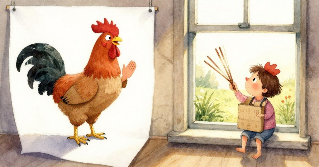 工作台前，一位成人用剪刀修整紙板，細膩創作與新形狀積聚在過渡空間中，充滿專注感。