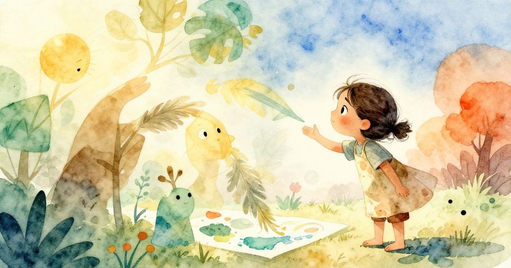 Dawn看著顏料在紙上化作奇幻、不可能的幾何線條流動, 空間彷彿重組, 情感滿懷驚奇