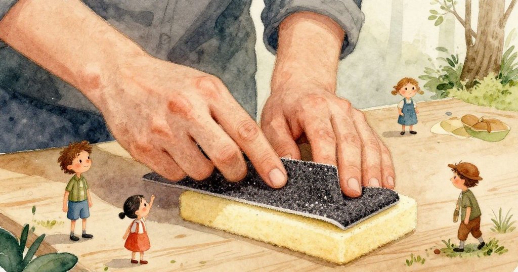 磨かれた面に映る銀色の指輪とジョエルの集中した表情が、物語の転換点として繊細に表現された瞬間。