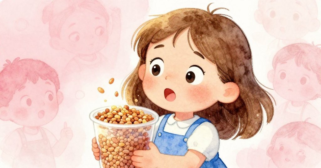 Esme低頭專注拋飼料，臉上流露決心與溫柔，夕陽餘暉映出她認真而期待的神情。