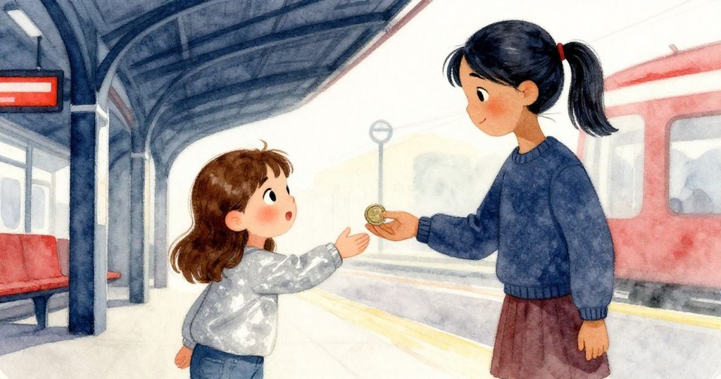 在現代車站中，Dina與Thea緊密互動，Thea輕取隱藏的硬幣遞向Dina，兩人臉上流露出默契支持與溫暖情誼