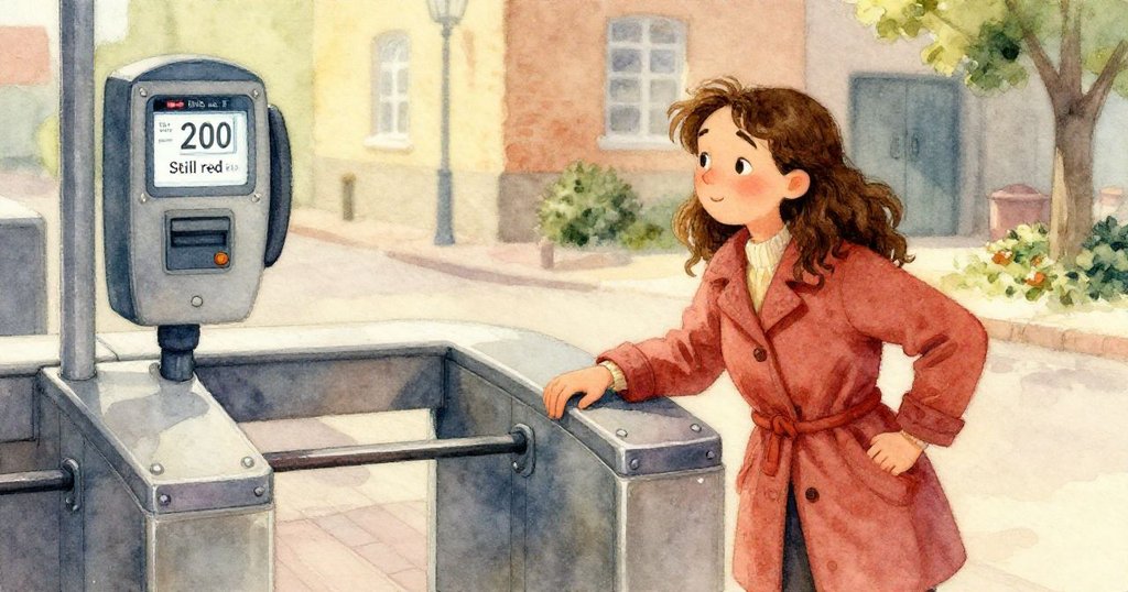 佩特拉的手在充值機上投入硬幣，顯示屏閃爍數字，細節豐富展現緊張期待瞬間。