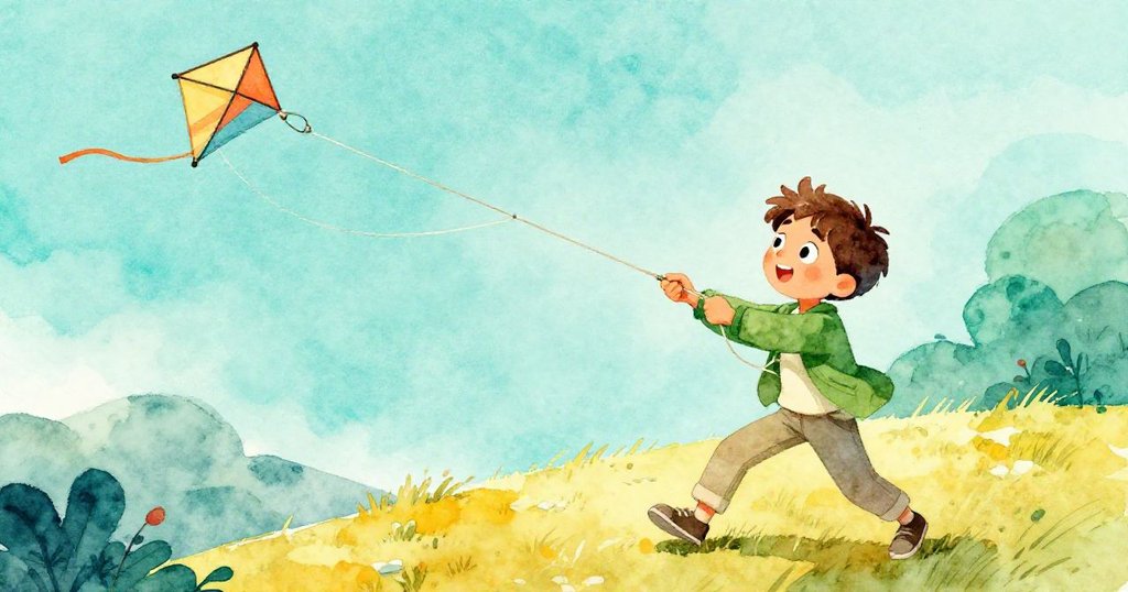 克萊德奮力拉起糾纏風箏線,身姿動感協調,迅速解開結扣,展現堅定勇氣與活力。