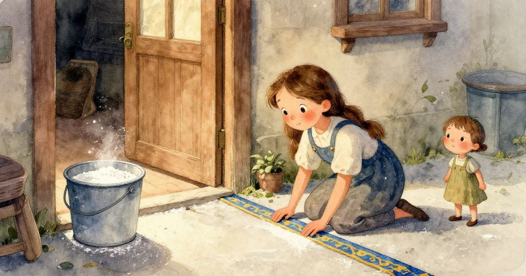 Ada眼神專注特寫，手持木棒攪拌濃稠膏料，細節顯露創作熱情與期待