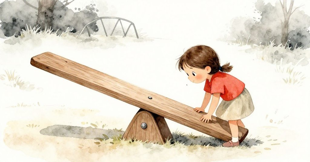 科萊特在戶外遊樂場好奇聞著搖搖板的氣味，背景中有木板、橡膠磚與自然光影，故事由此展開