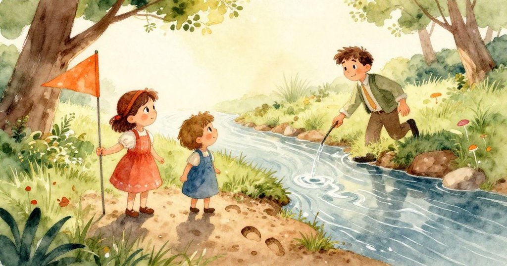 從地面角度看見克萊德新舊腳印在濕黏泥土中融合,並可見閃爍羅盤,細節豐富且充滿神秘感。