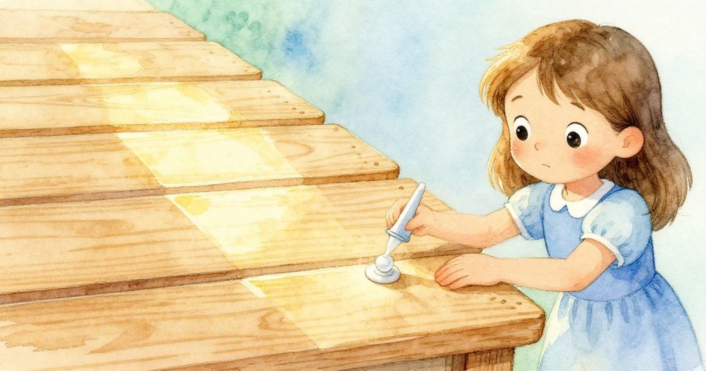 木板上金光閃爍，膠珠緩流展現細膩工藝，溫柔反思過去與進展，情節邁向精緻高潮。