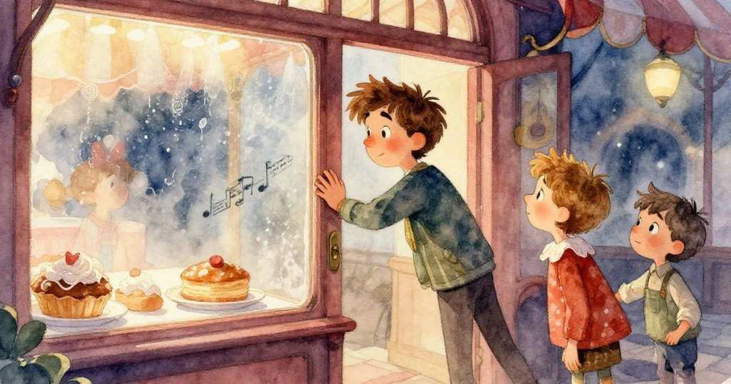 Forrest用袖子輕拭玻璃,專注表情中呈現出逐漸顯現的甜點手寫價格,細膩展現擦拭動作。