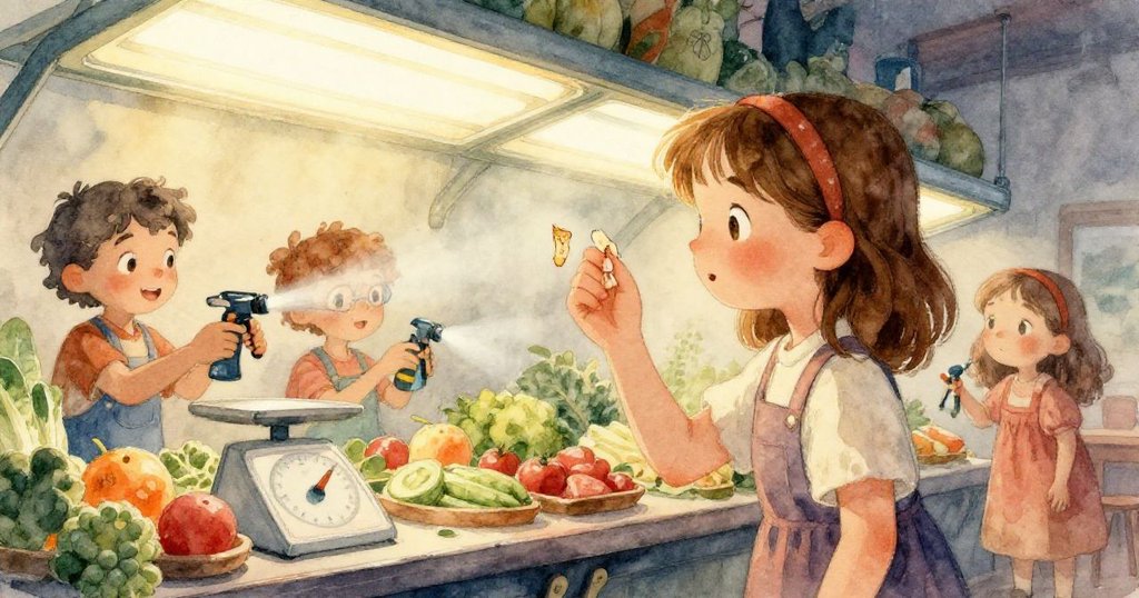 Clara面部特寫，神情複雜，既有挫折也有決心，正努力處理難纏的黏性標籤和折疊條形碼。