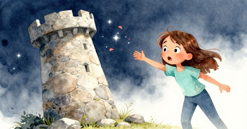 在突如其來的陣風中，石頭搖晃，格瑞爾急忙穩固，光影閃爍間凝固了瞬間緊張與驚訝