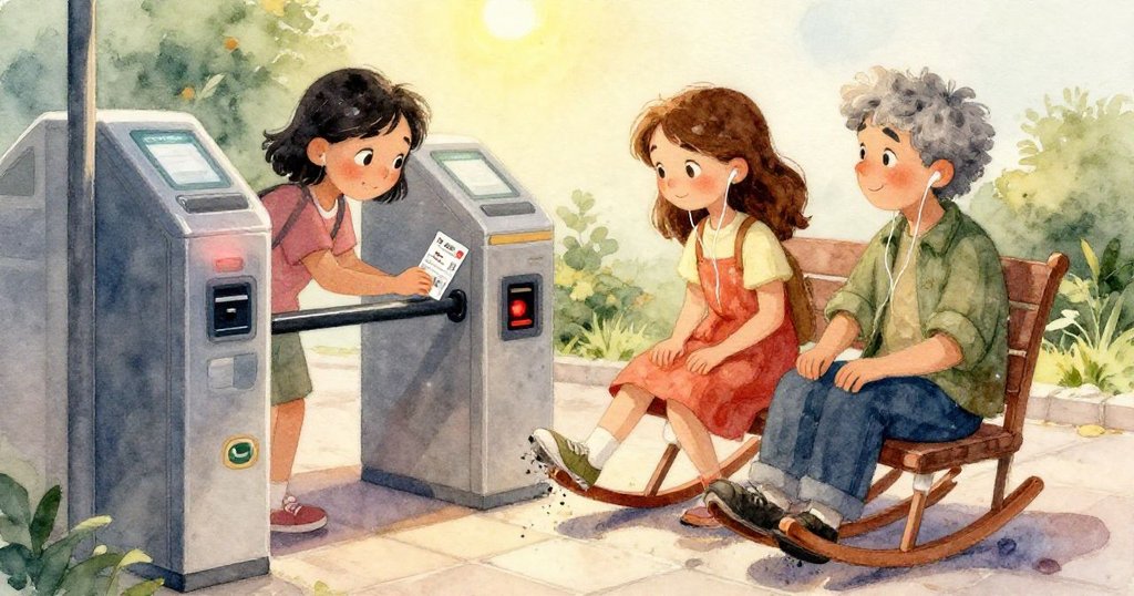 特寫展示充電機內部段落，硬幣卡在複雜金屬機構中，細節豐富暗示著解決困境的隱藏希望。