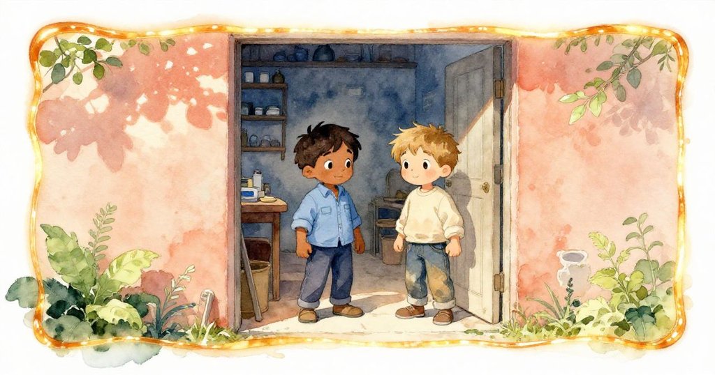 車間入口處,格倫和賈維斯站在完成亮麗邊界前滿懷成就感,金色光芒映襯環境,場景回歸溫暖開端。