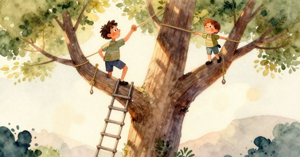 Zeke專注地將楔子嵌入濕潤樹皮中，展現精細木紋與認真動作，充滿細膩與堅定的工作精神。