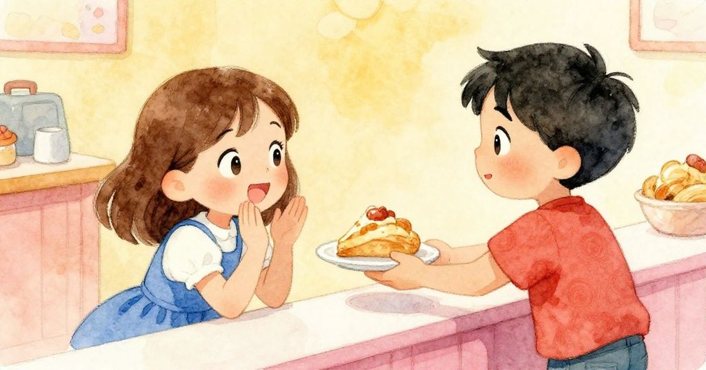 在細膩的近鏡頭中,Eli迅速從搖晃的托盤中撿起一片糕點,將其遞給Cleo,兩人對視中洋溢著溫暖及喜悅。