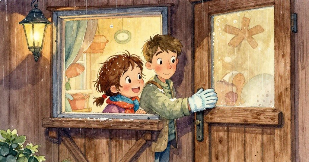 Bea的靴子踩在結霜木板上,濕潤甲板散發寒光,足跡清晰生動,展現初晨微冷與動態細節。